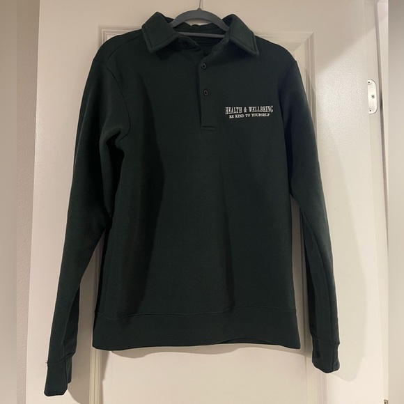 Eighty Eight Other - Inspirational dark green polo crewneck